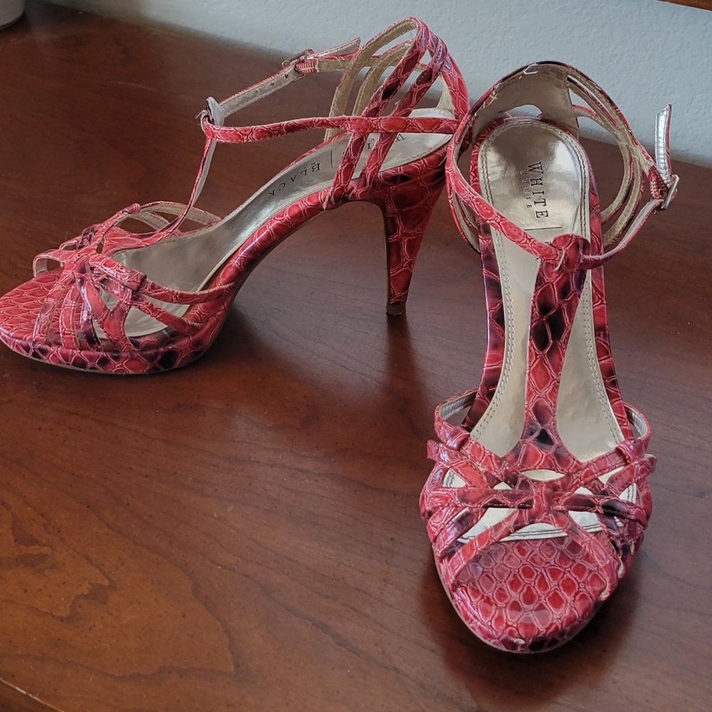 WHBM Hot Pink T-strap Heels